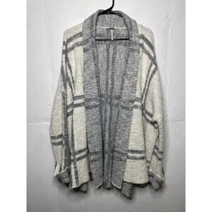 Free People Oversized Window Pane Plaid Cardigan Jacket SZ XS/S